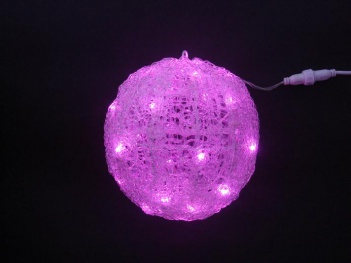 L3D222P LEDクリスタルボールライト20cmピンク色