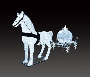 ACR-BAA-W　LEDクリスタルグロー白馬の馬車