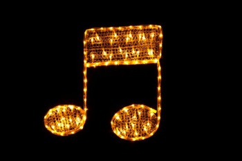 LEDクリスタルストローチューブ音符B（ゴールド&カラフル）  