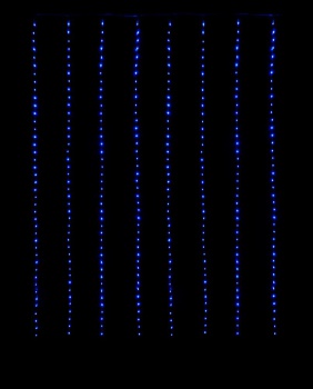 WG-0345BL　LEDワイヤーチェイシングカーテンライト（ブルー）