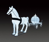 LEDクリスタルグロー白馬の馬車（小） 