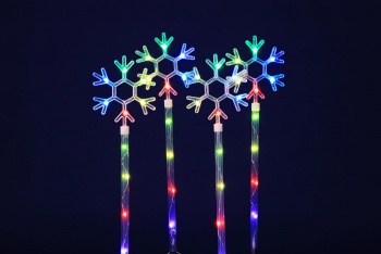 KT-3828　APPスマートLED4連スノーフレイクガーデンスティック/クリスマスイルミネーション販売ショップ