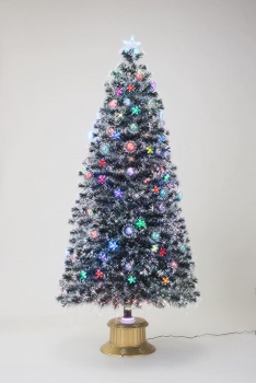 FX-5686　210cmとっても光るスノーチップ付スターグリーンファイバーツリー/クリスマスイルミネーション販売ショップ
