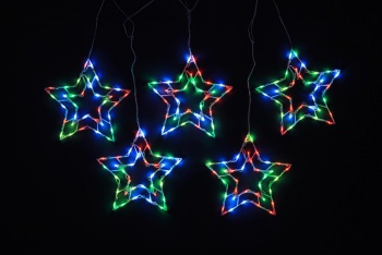 KT-3861　APPスマートLED5連スターカーテンライト/クリスマスイルミネーション販売ショップ